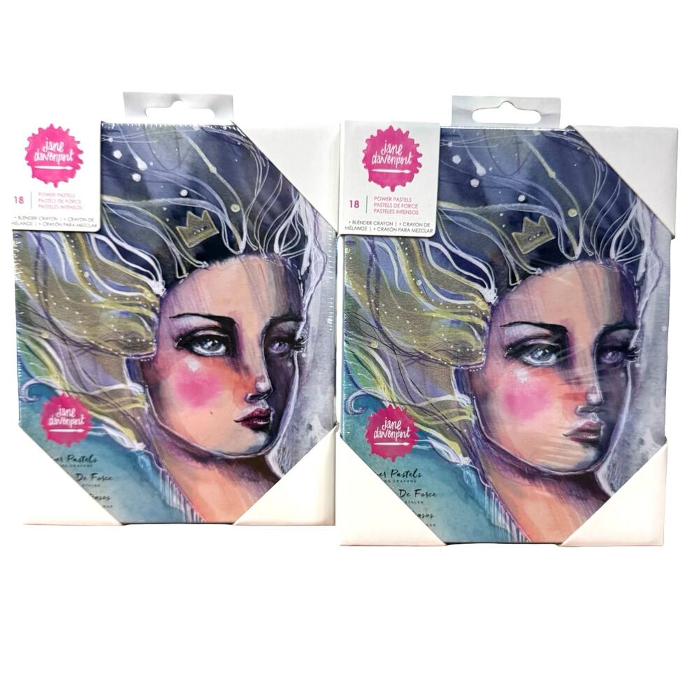2 x 18 Count American Crafts Jane Davenport Power Pastel Blender Crayons Art NIB